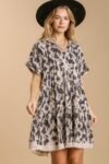 Umgee Animal Print Tiered Dress in Oatmeal ON ORDER