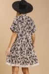 Umgee Animal Print Tiered Dress in Oatmeal ON ORDER